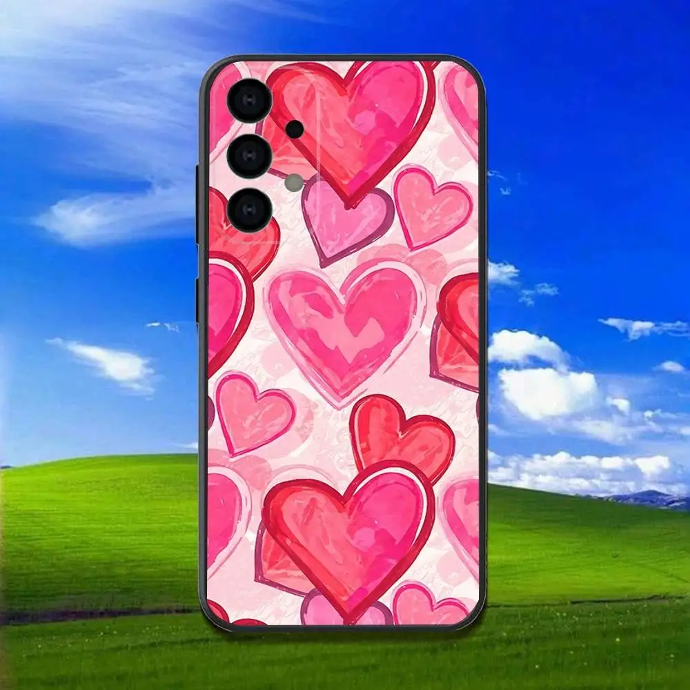 Roze liefde hart roze vibes Telefoon Case Voor Samsung Galaxy A13,A21s,A22,A31,A32,A52,A53,A71,A80,Zachte Zwarte Shell
