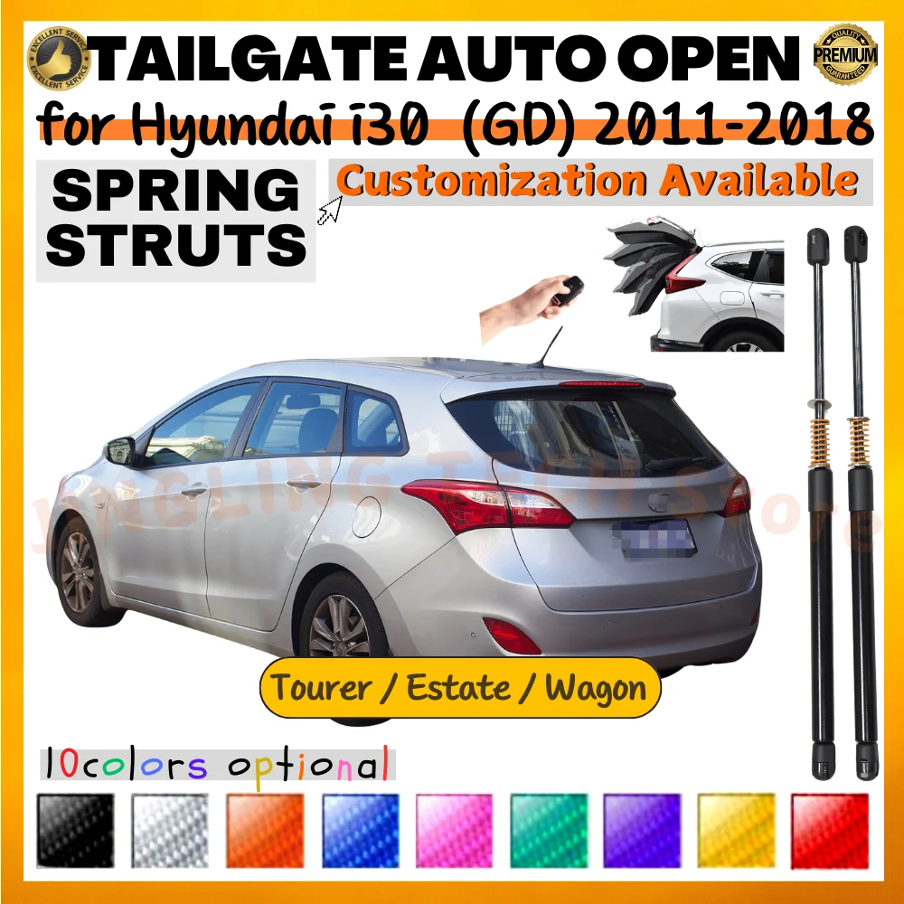 Qty(2) Trunk Struts with Spring for Hyundai i30 Tourer / Estate / Wagon (GD) 2011-2018 Rear Tailgate Boot Lift Supports Shocks
