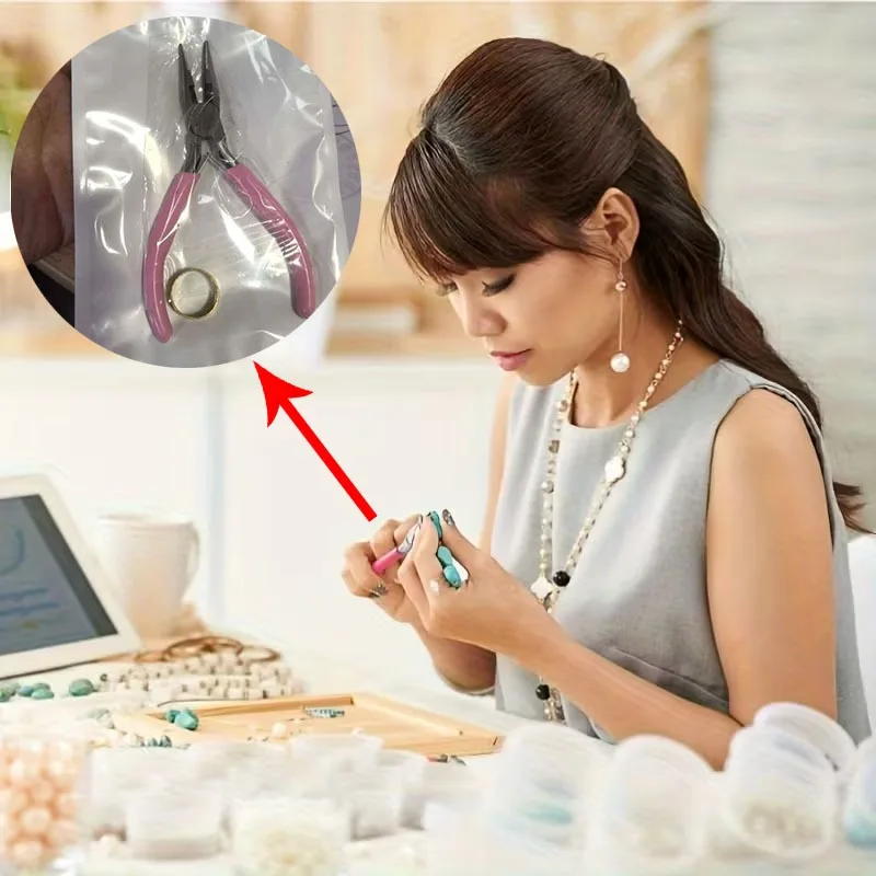 1 Set of Jewelry Tools Set DIY Multifunctional Jewelry Mini Pliers, Needle-Nose Pliers, Bent Needle Pliers, Scissors, Tweezers, Jewelry Tool Set