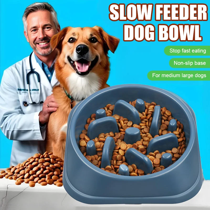 مغذيات الأكل البطيء للكلاب مكافحة الاختناق القلق الكلب لغز وعاء طعام التحفيز العقلي وعاء الحيوانات الأليفة عدم الانزلاق أطباق الكلاب كبيرة #1