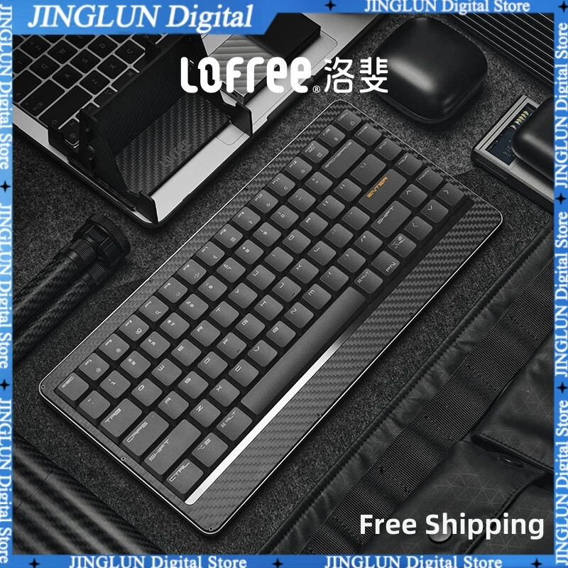 Lofree Edge 84 Keyboard Ultra Thin with Carbon Fiber & Mg Alloy |Kailh POM Switch 2.0 PCB-Gasket Mount Bluetooth or Wired