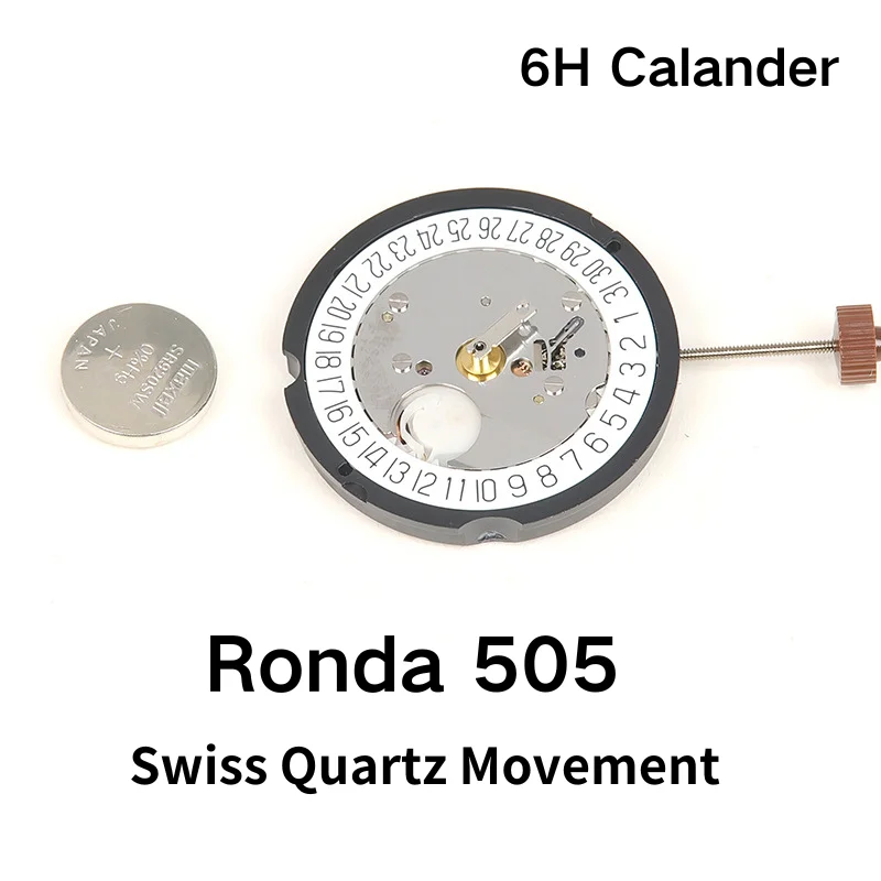 

Swiss Quartz Movement RONDA 505.24H 10½''', 23.30mm Multifunction 24 Hours Hand - GMT Date 6H Calander