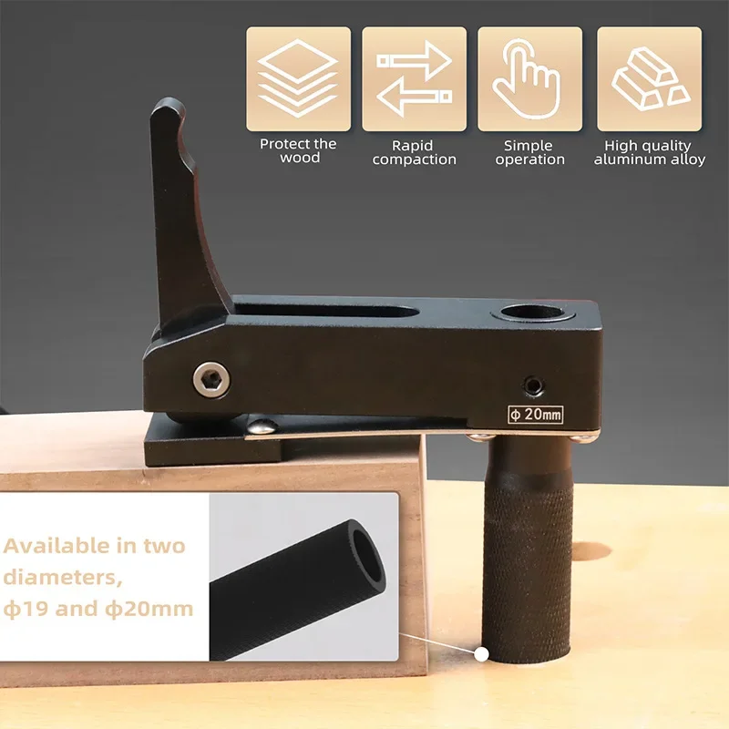 Rapid Clamp for Woodworking Table Hole, Quick Fixing and Positioning Woodworking Table Clamp with Powerful Grip