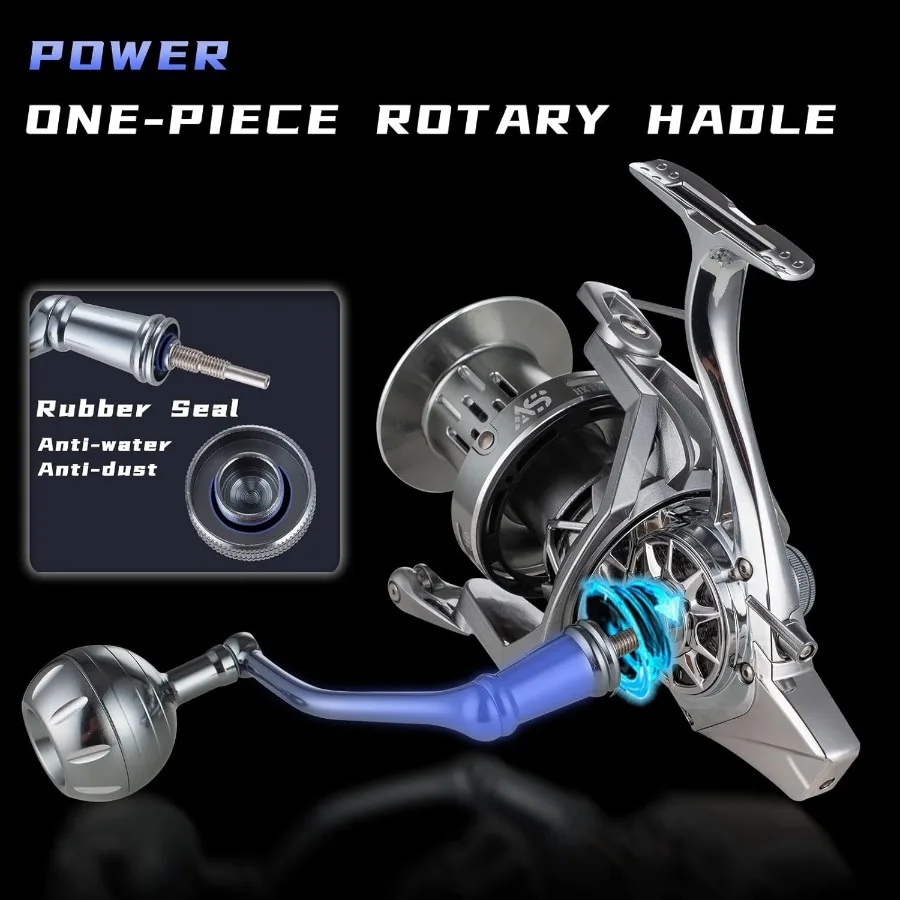 بكرة الغزل 8000 10000 12000 إطار من الألومنيوم بكرات صيد السمك من ألياف الكربون 55LB سحب الطاقة الثقيلة الطويلة الصب في الشاطئ Saltwa #4