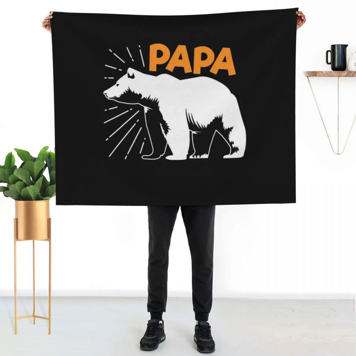 Papa Bear Proud Dad Funny Fathers Day Gift Edit Throw Blanket Winter beds Warm Stuffeds Extra Large Throw Luxury Throw Blankets