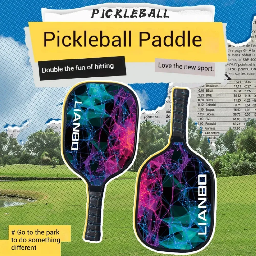 Pickleball Paddle Set of 2 Lightweight 280g 15mm Thick Wooden Rackets with 4 Balls School Course Training Sports Racquet Kit