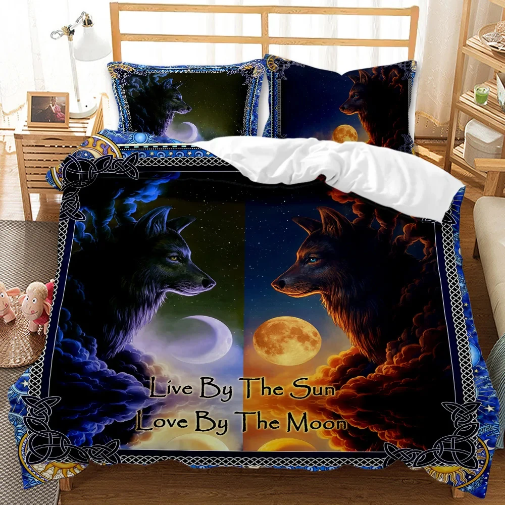 

Wolf 3D Printed Bedding Set Full Boy Duvet Cover Set Ice and Fire Animal Pattern Comforter Cover Set Soft Polyester Bedding Set