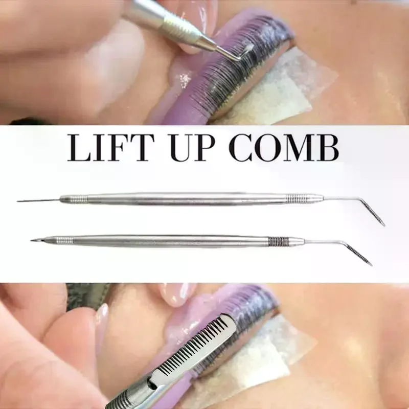 Bâtonnet de permanente pour cils en acier inoxydable, peigne séparateur pour greffe d'extensions de cils, outil de beauté professionnel pour le recourbement, usage en salon