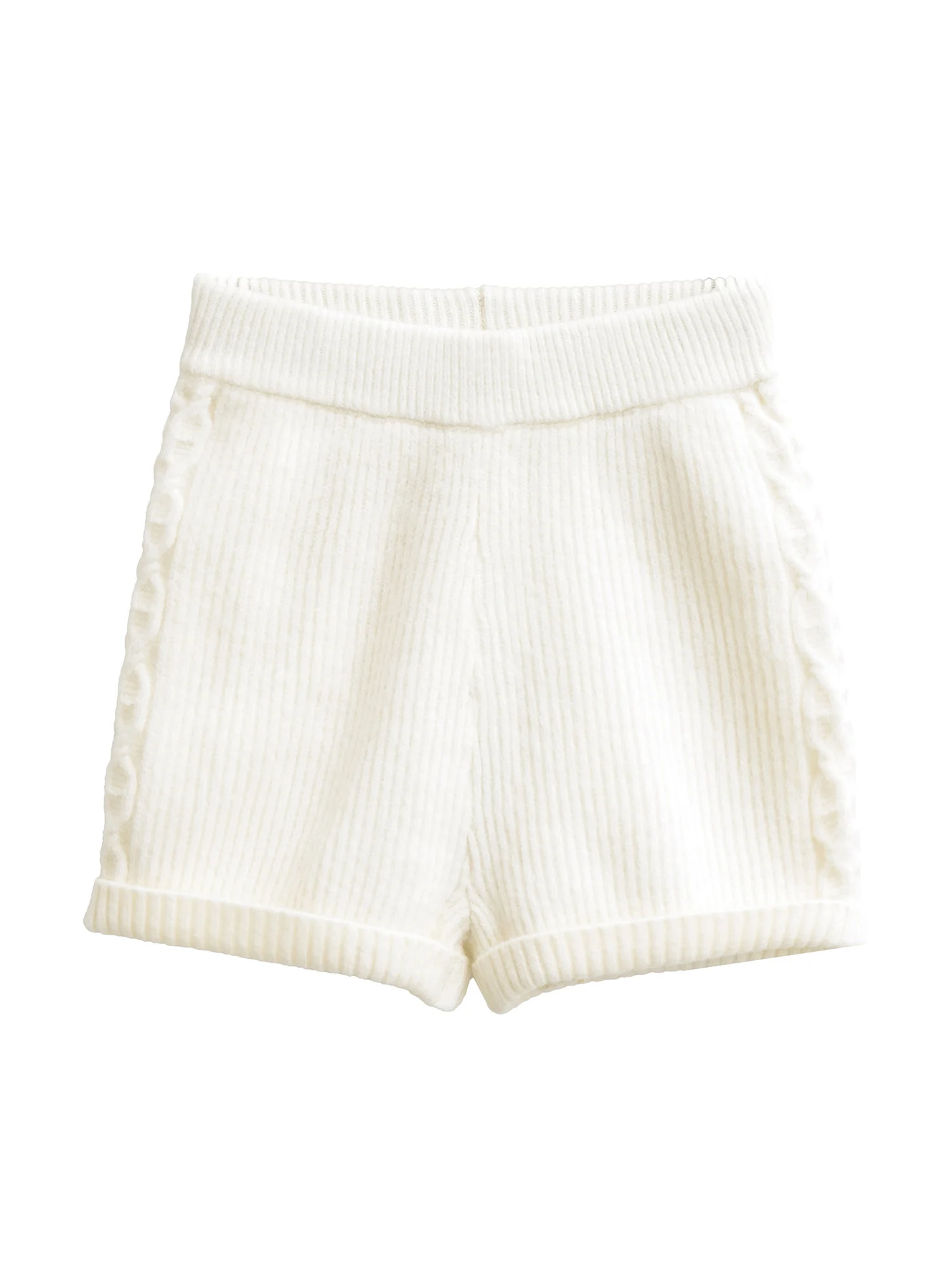 American Retro Deep ey Ultra orts tejido de lana cintura elástica pantalones de abrigo Faionable para mujer pantalones de cintura alta