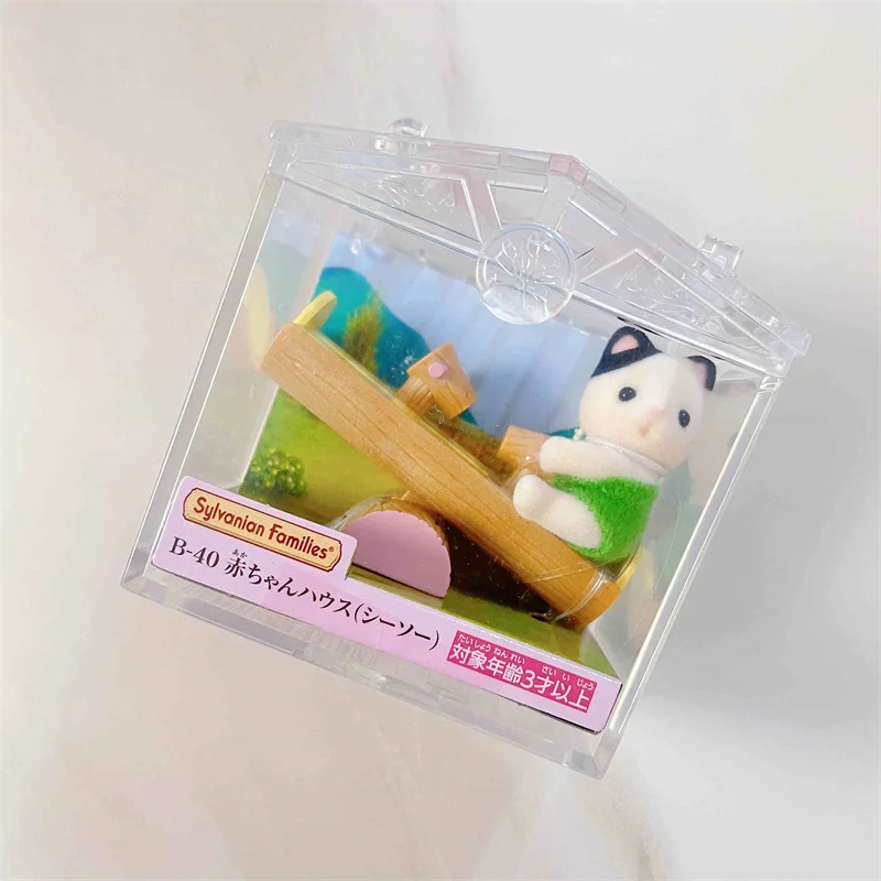 Sylvanian Families Anime Figures Handheld Box Shopping Cart Milk Rabbit Deer Baby Train Chocolate Rabbit Playing Piano Girl Toy