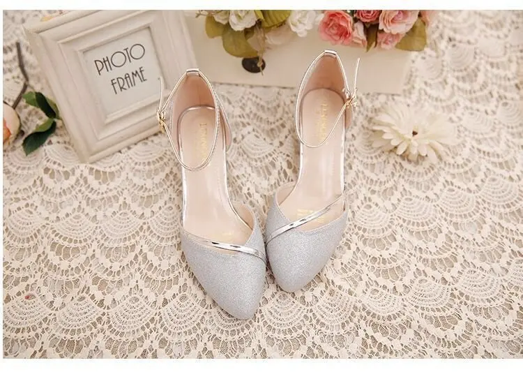 Mode Frühjahr und Sommer Schwarze Schuhe mit hohen Absätzen Damen Hochwertige Silber Hochzeit Schuhe mit hohen Absätzen Damen Gold Party Pump – Detail 9