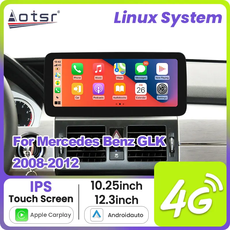 

Автомобильная магнитола Aotsr Linux с сенсорным экраном для Mercedes Benz GLK 2008-2012 GPS с Carplay Android автомобильное Airplay Зеркальное отображение