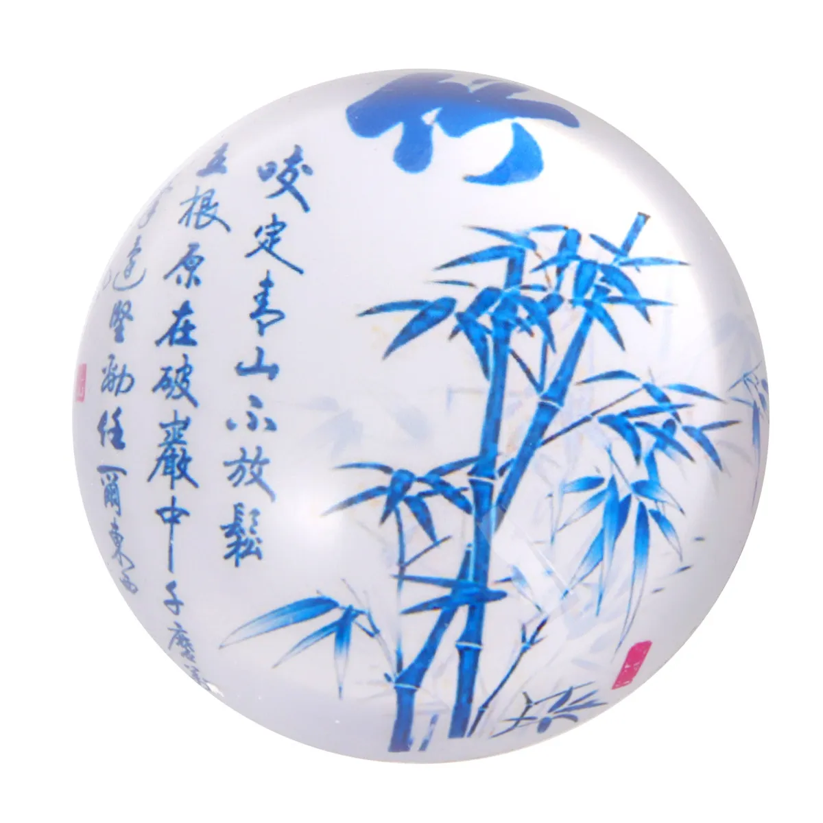 Crystal Glass Hemisphere Paperweight Natural Texture Solid Heavy Chinese Calligraphy Sumi Drawing Stationery Home Study