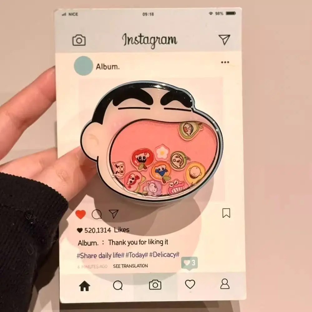 Support de téléphone portable Crayon Shin-chan - extensible, adhésif, gadget de bureau pratique, idéal pour regarder des séries en continu, rotatif