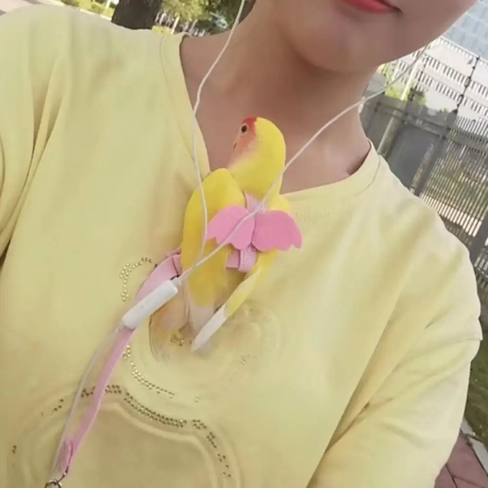 Parrot Bird Flying Traction Rope Straps Band Adjustable Ultra-light Parrot Harness Outgoing Leash With Comfortable Handle