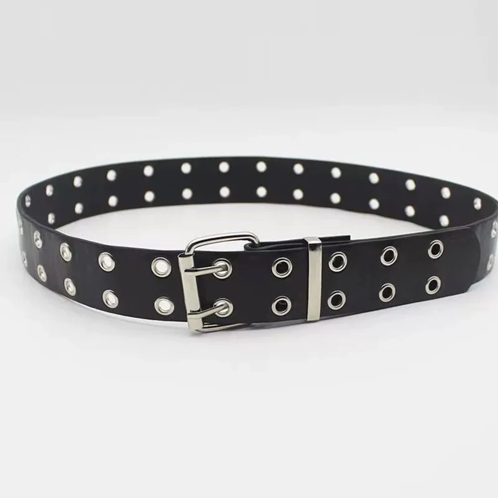 

Adjustable Hollow Decoration Punk Rock Rivet Studded Belt Black Fashion Women Waist Belt Accessories