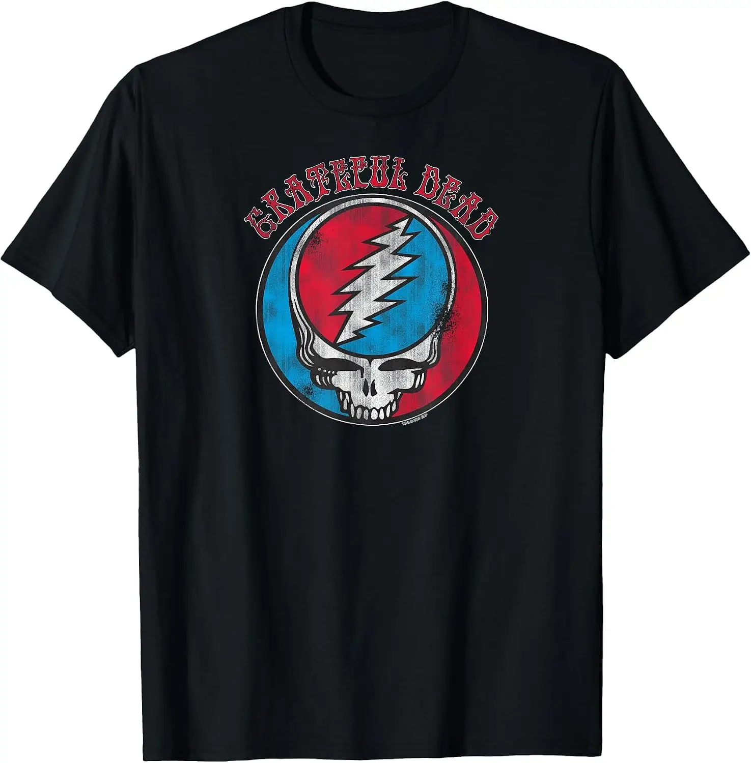 Distressed Groovy Steal Your Face Vintage Band T-Shirt Men Vintage Graphic T‑Shirt, Casual Crew Neck Short Sleeve Retro Art Print Tee, Classic Distressed Style Printed Top