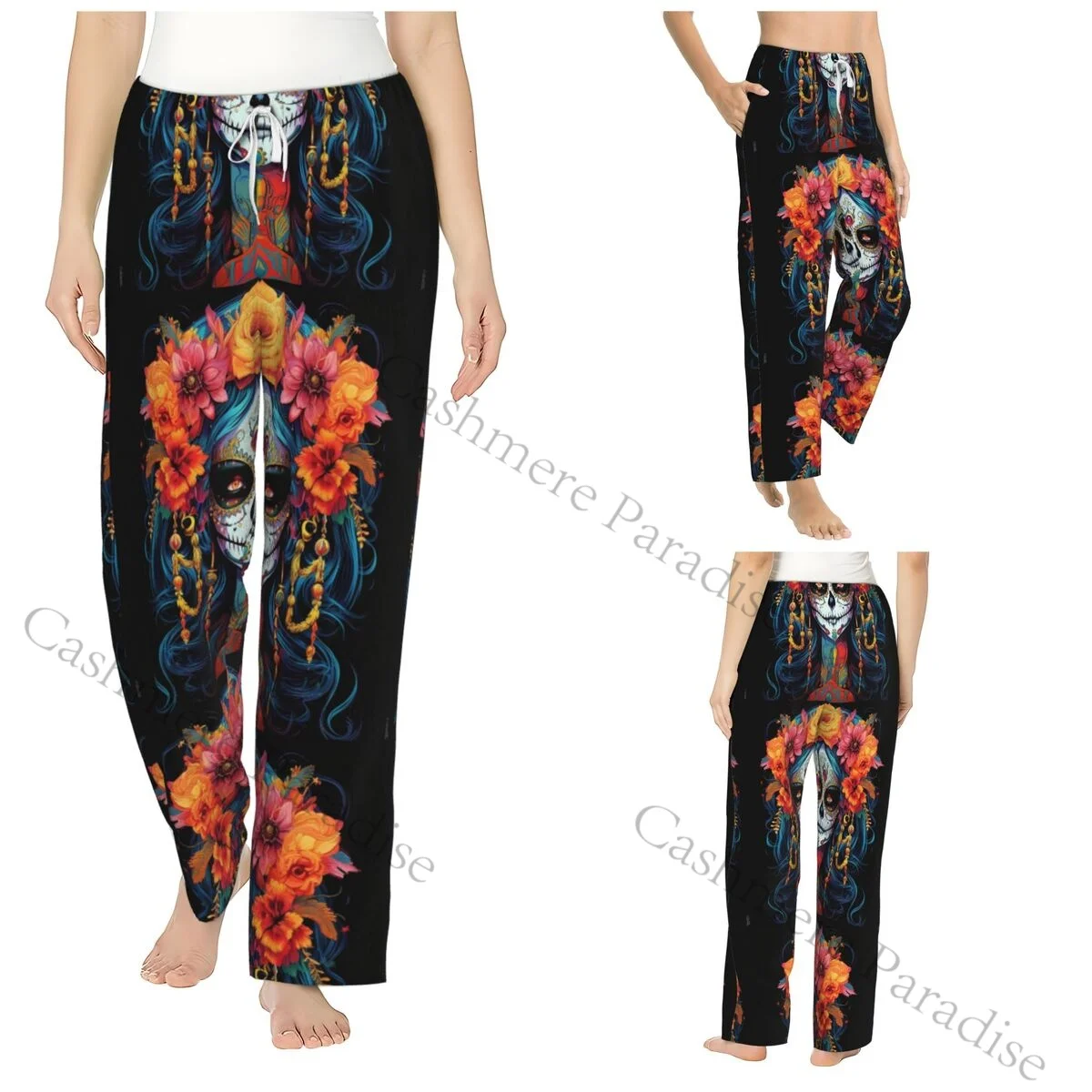 

Mexican Mask Warm Women Pajama Pants Flannel Sleep Bottoms Soft Fleece Loungewear