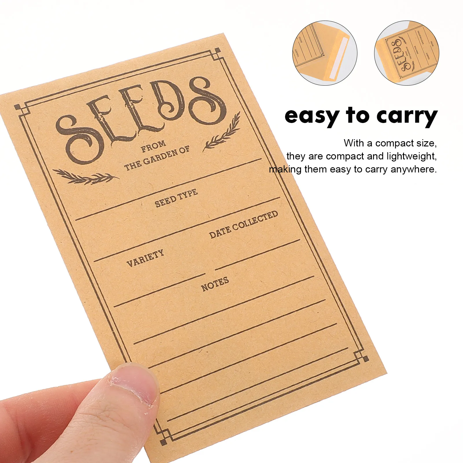 

50 Pcs Vegetable Seeds Packaging Envelopes Stamp Cash Kraft Paper Dinner Money