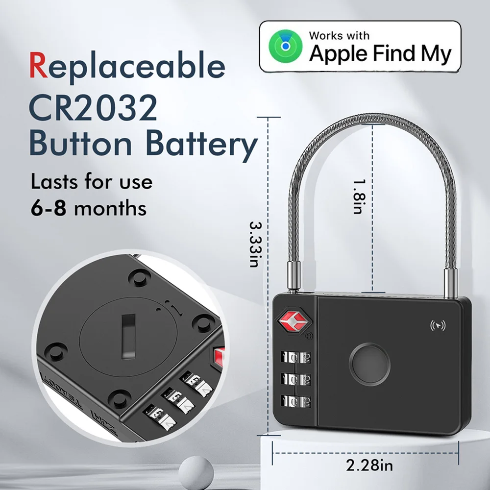 

MiLi Air Tracker Tag with Bicycle Lock MiTag Item Finder Compatible with Apple Find My (iOS) IP65 Waterproof Tracking Tag