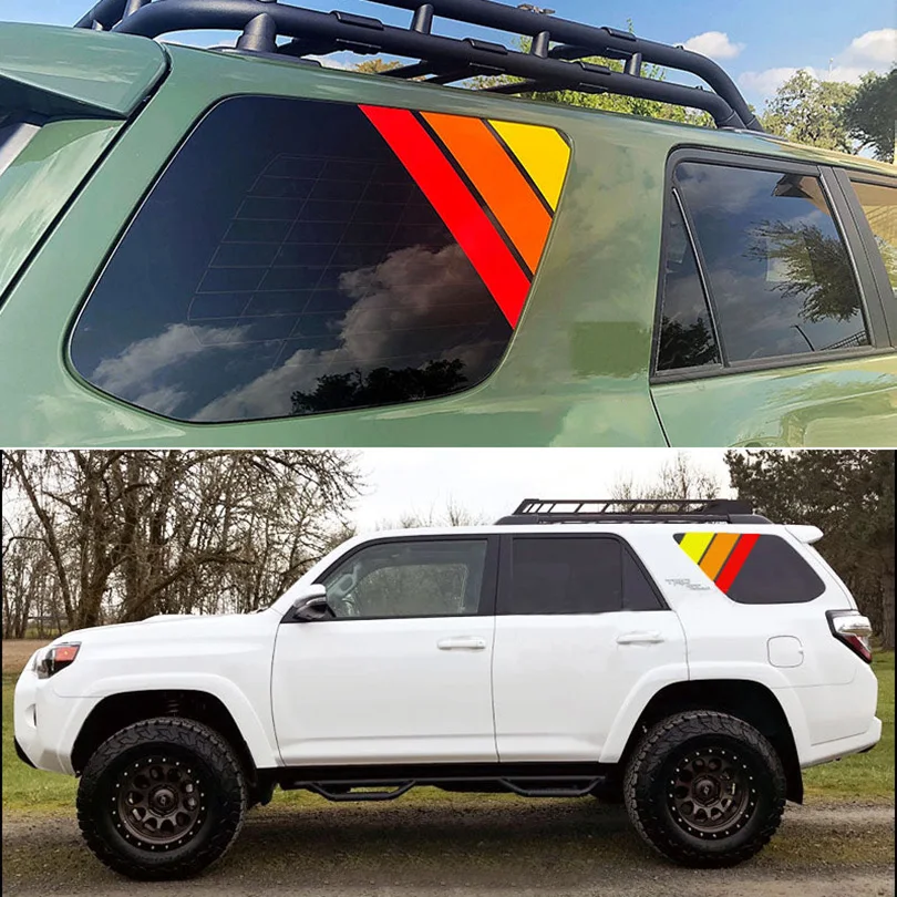 Colored Pair Sport Off Road Body Door Waist Skirt Window Stripes Graphics Vinyl Stickers Decal Kit for Toyota 4Runner