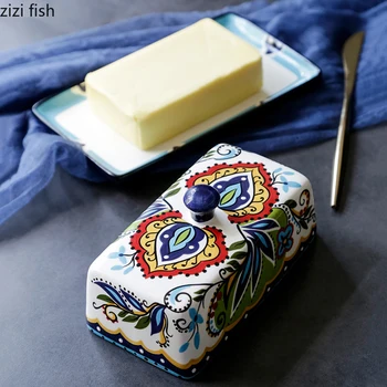 Hand-Painted Ceramic Butter Dish 2