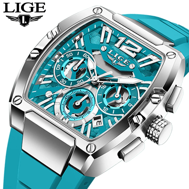 

LIGE 2025 brand luxury watches mens Fashion Waterproof Luminous Silicone Calendar Clock Business quartz wristwatch reloj hommes