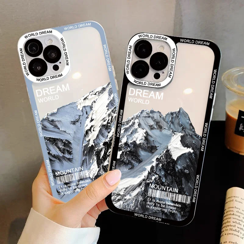 Snow Mountain Scenery Phone Case For Samsung S24 S23 Ultra Cases Samsung Galaxy S23 Plus S22 S21 S20 FE S22Ultra S 23 Back Cover