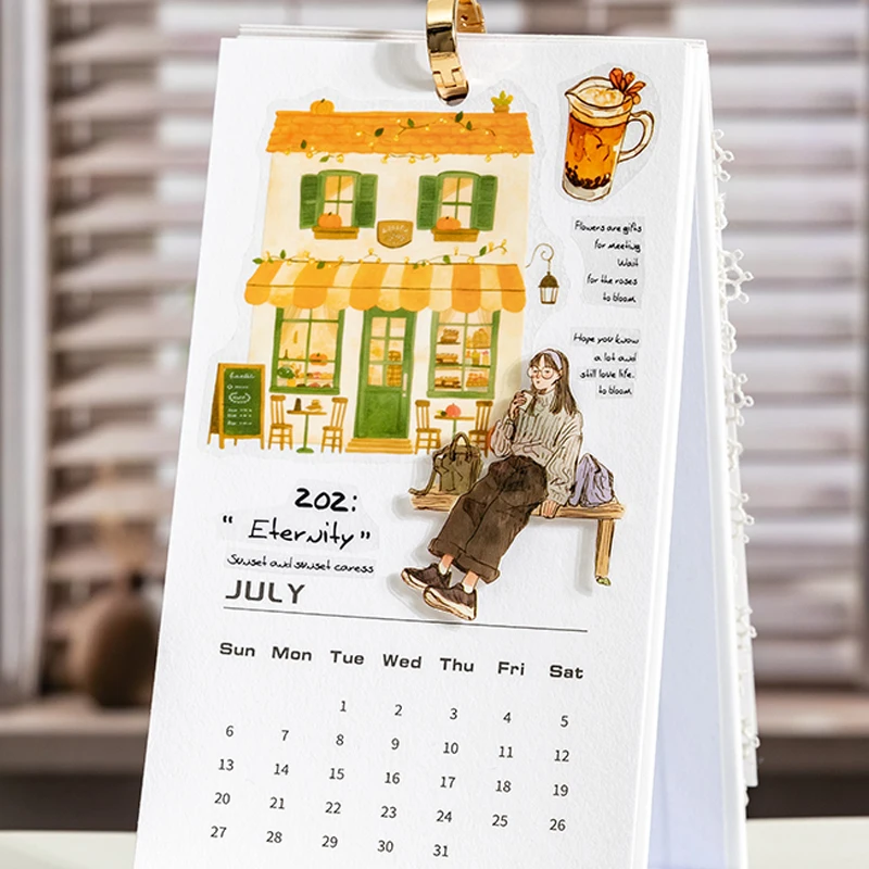 3rolls Characters Wear to Work PET Tape DIY Handbook Material Collage Phone Case Greeting Card Calendar Scrapbook Notebook Diary