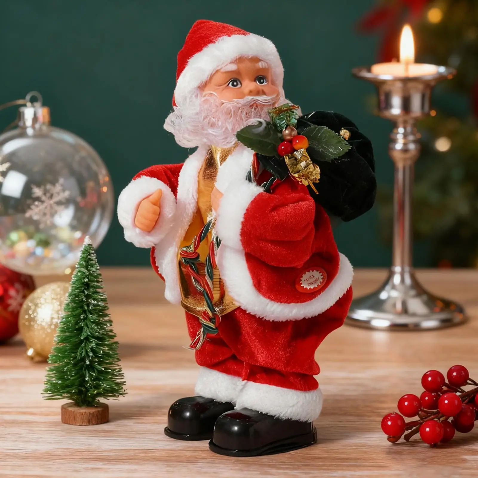 

Musical Santa Claus Electric Figurine Hips Shaking Singing Santa Claus For Adults Teens Home Decor Nursery Winter Festival