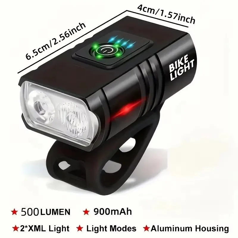 Turn on bike lights LED front USB charging mountain bike headlights flashlight bike scooter image 6