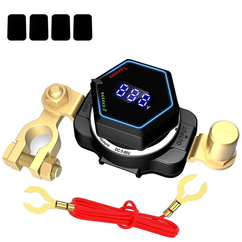 

【RECOMENDAR】DC 5-60V Battery Disconnect Switch Master Isolator Digital Display Top Post With Built-In Voltmeter For Marine Boat