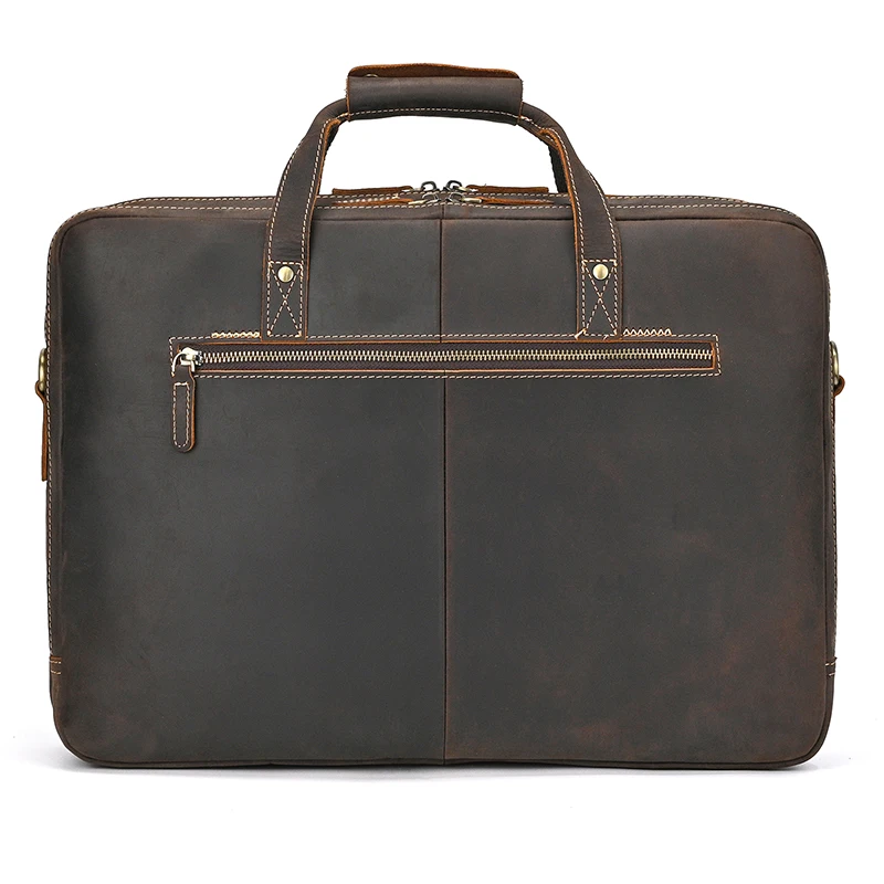 Men Briefcase Genuine Leather Laptop Bag 14 15.6" PC Doctor Lawyer Computer Bag Cowhide Male Briefcase Leather Men Business Bag