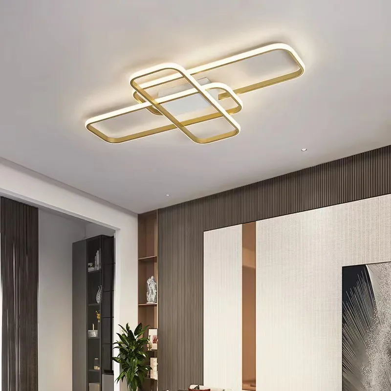 Modern Gold/Black Led Ceiling Chandelier For Living Room Bedroom Study Room Indoor 90-260V Light Home Decoration Lighting Fixtur