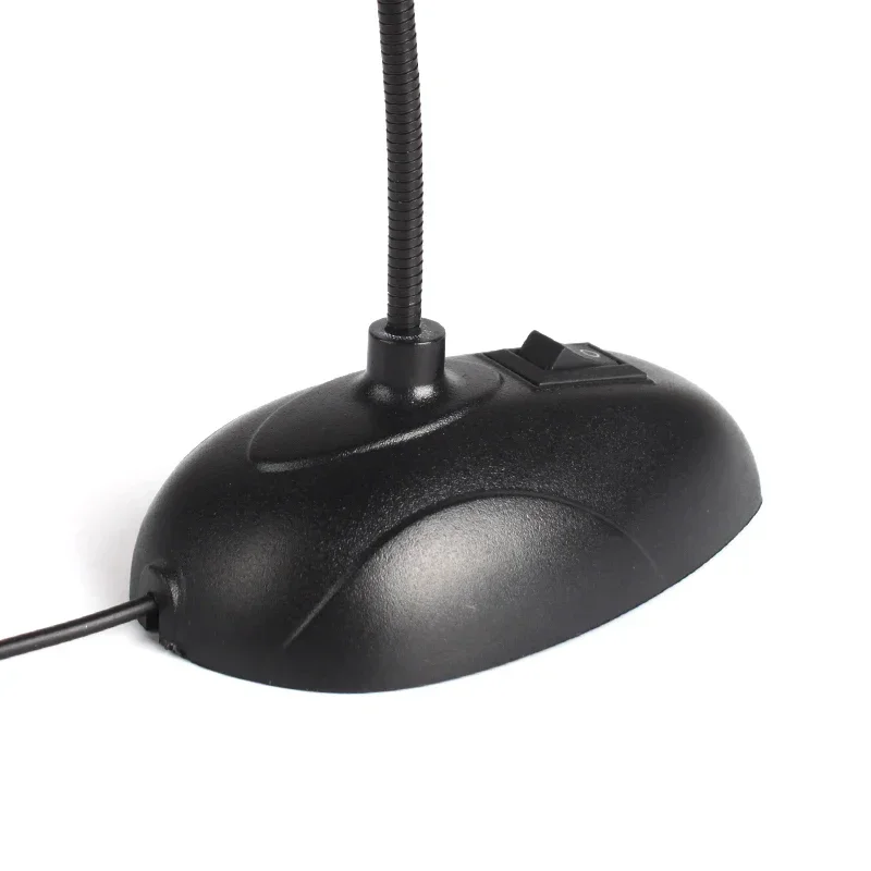 Mikrofon colokan 3.5mm dudukan fleksibel Mini Studio pidato leher angsa mikrofon berkabel untuk komputer PC Desktop Notebook