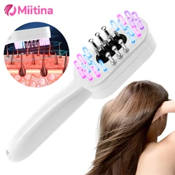 Electric Vibration Massage Comb Current Head Meridian Anti Hair Loss Physiotherapy Red Blue Light Nourish Scalp Brush Gua Sha
