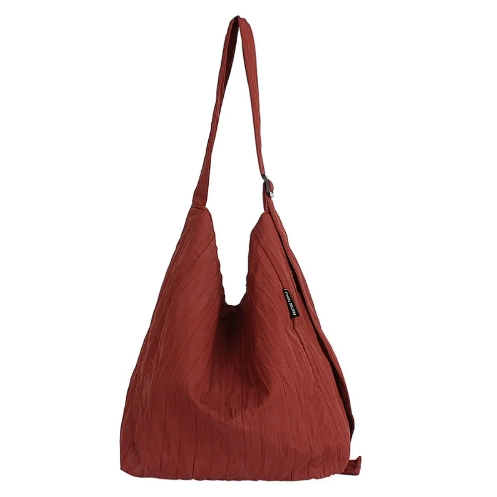 Korean Nylon Wrinkled Totes Bag Versatile Casual Student Shoulder Bag Solid Color Large Capacity Women's Handbag Ladies