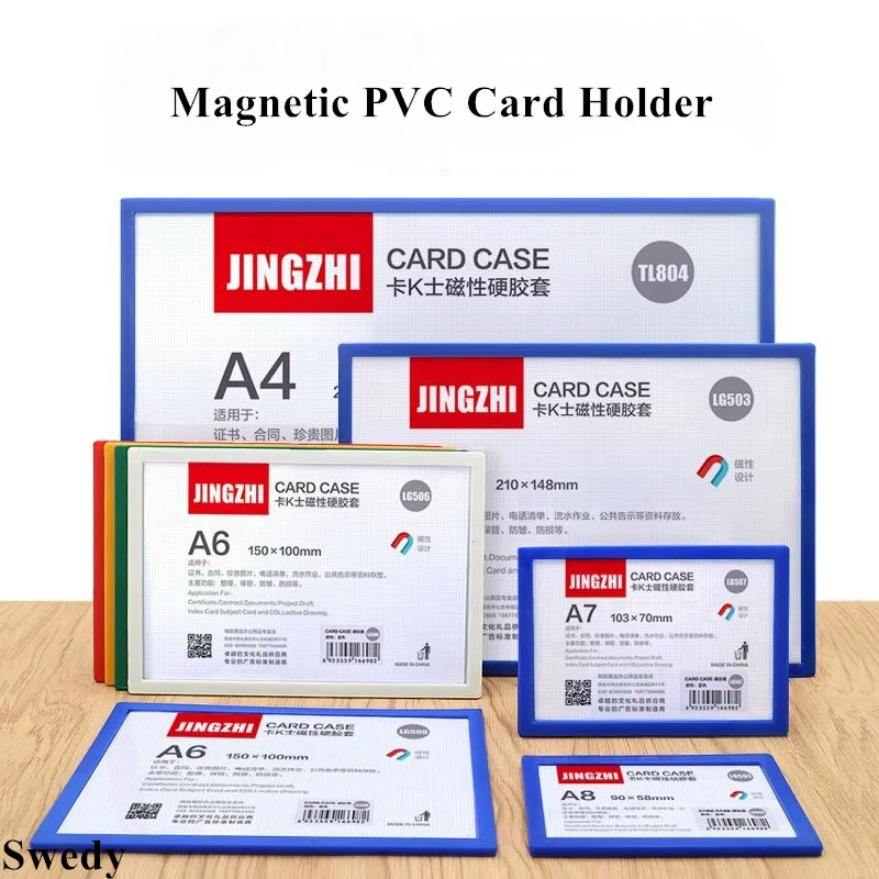 5 Pieces A6 100x150mm Self-adhesive Magnetic PVC Photo Picture Poster Frame Stick Plastic Price Label Sign Paper Holder Pocket