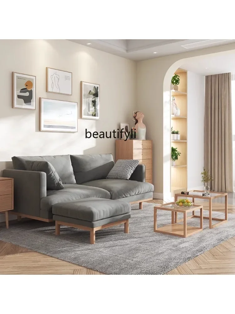 

YH13 Japanese-Style Simple Fabric Sofa, Small Apartment, Living Room, Three-Person Nordic Corduroy Sofa living room furniture