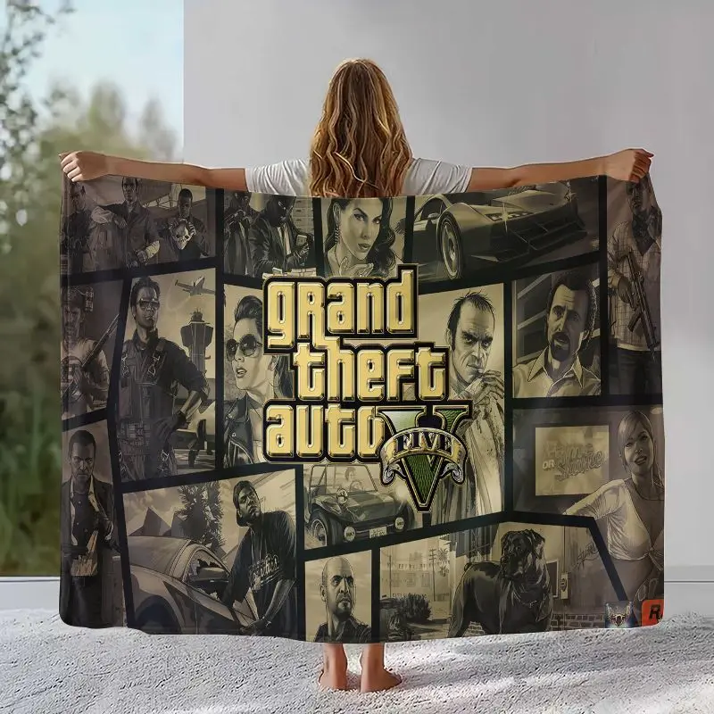 Game G-GTA San Andreas Soft Flannel Throw Blanket,Cozy Warm Blanket for Bed,Sofa,Living Room,Picnic,Camping,Home Decor,Gift