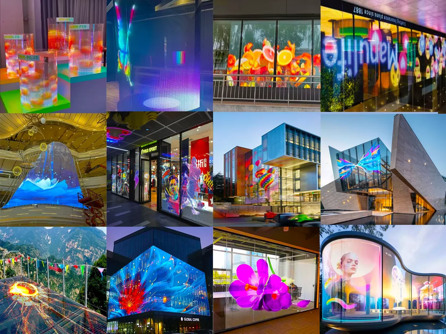 Indoor High Transmittance Advertising Screen Led Flexible Transparent Film Display on Window Glass Led Crystal Film Screen