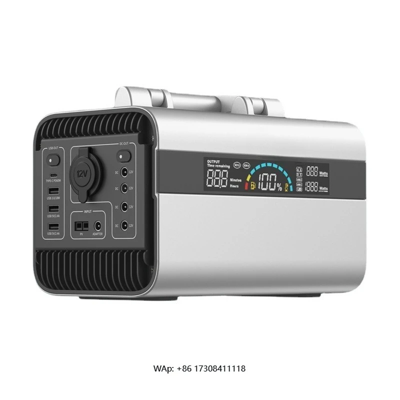 Portable 300W Solar LiFePO4 Portable Power Station Pure Sine Wave Inverter MPPT Controller Plugs Camping