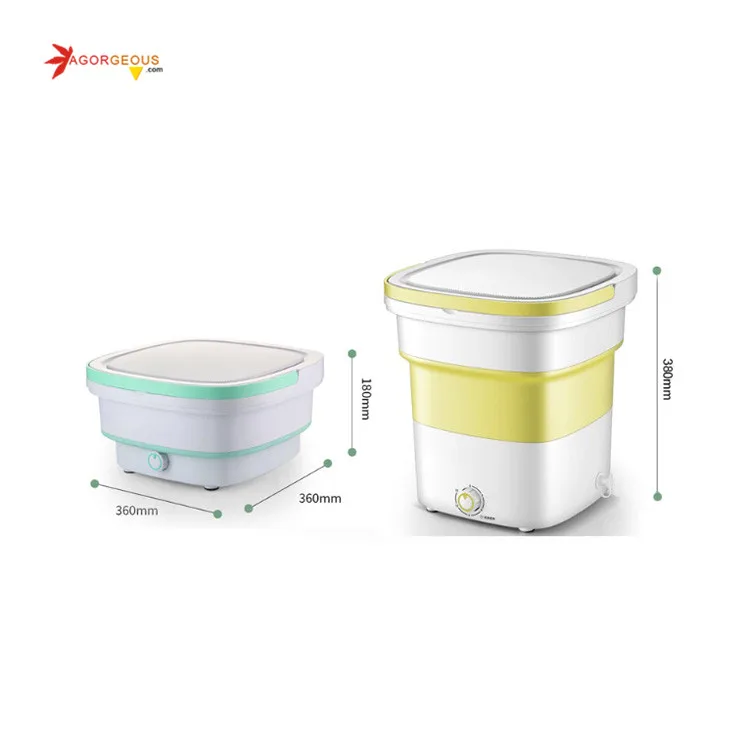 Portable Mini Folding Clothes Washing Machine Bucket Automatic Home Travel Self-driving Tour Underwear Foldable Washer and Dryer