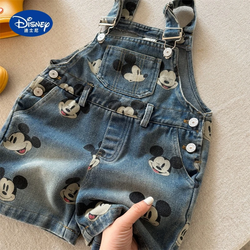 

Disney Kids' Printed Overalls Shorts 2025 | Cartoon Pattern Denim Dungarees for Boys & Girls Summer