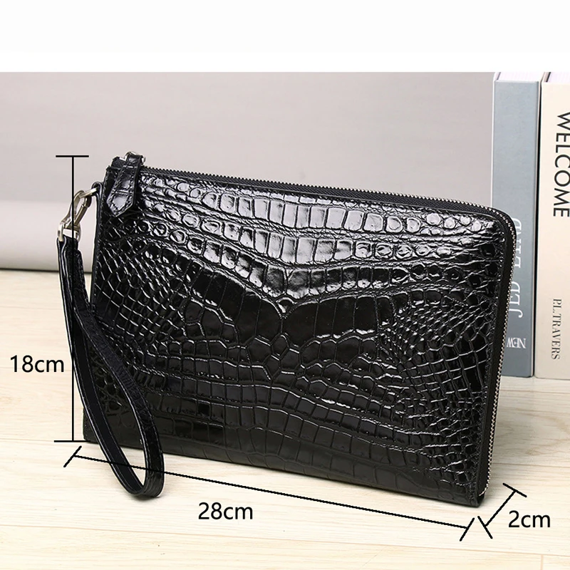 High Quality leather bag Men\'s Clutch bag genuine leather high-capacity cowhide bag