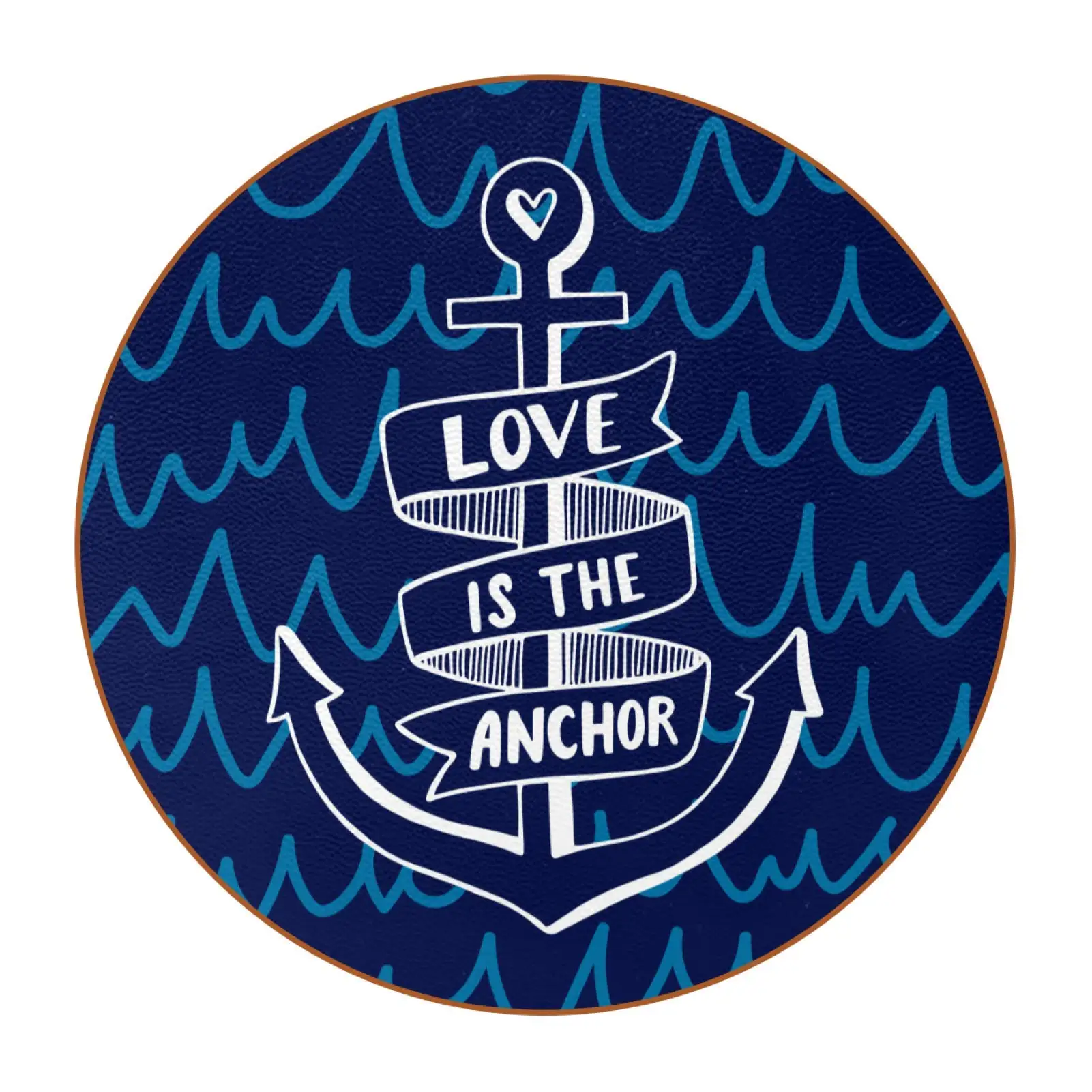 Sail Boat Compass Ship Anchor Navy Coasters for Drinks for Cups Mugs Coffee Wine Wooden Glass Tabletop Protection Table House