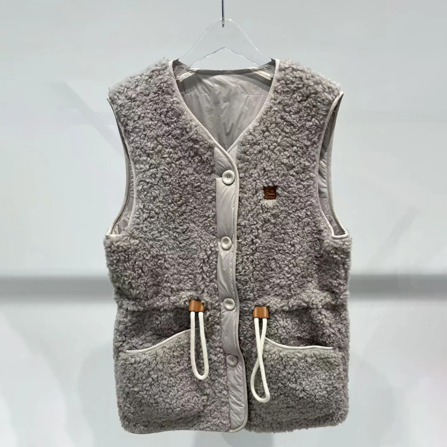 

ay Furry Vest Women's Knitted V-ne Button-up Retro Sle Winter New Arrival High-end Faion by Nu for Ladies