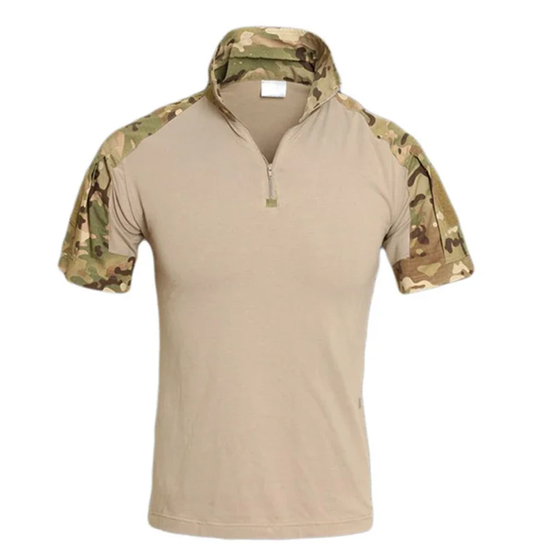 Men's Tactical T-Shirts Camouflage Army Hunting Climbing Short Sleeve T-Shirts,Assault Combat Military Hiking Shirts for Male