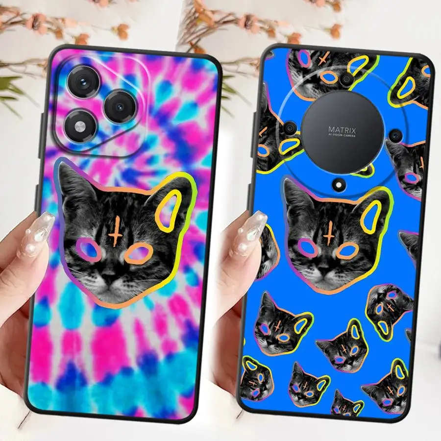 Weiche Rückseite Handyhülle für Honor X7a X8 X9 X9a 8X90 Lite X9c X7 70 Cool Cat