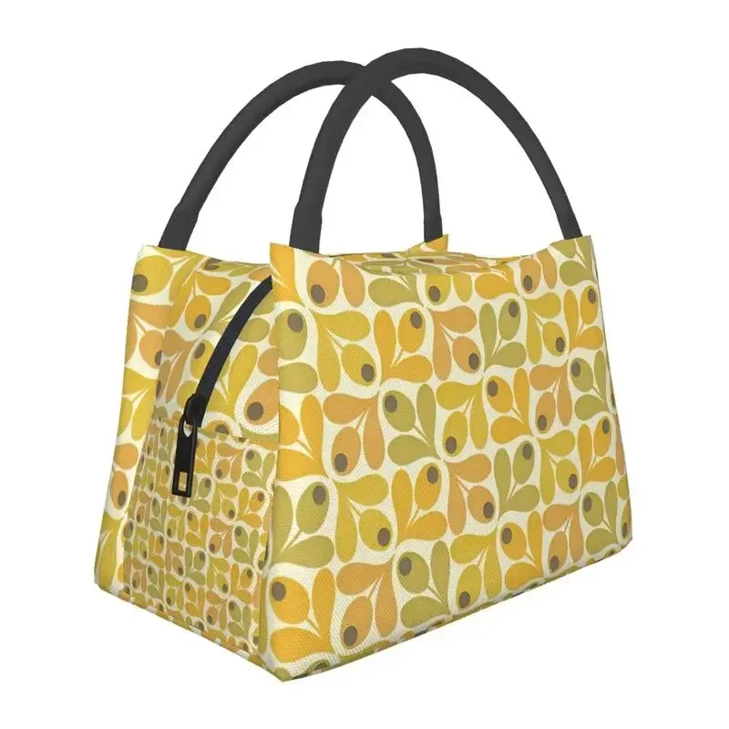 Orla Kiely Floral Thermal Insulated Lunch Bags Women Scandinavian Flowers Lunch Tote for Outdoor Camping Travel Meal Food Box